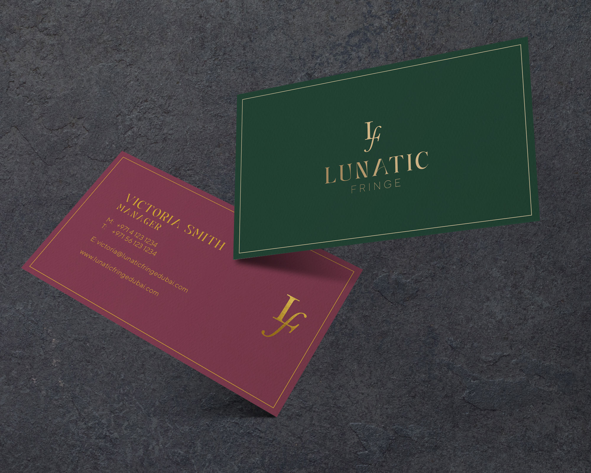 Lunatic Fringe Dubai, Business Card Design